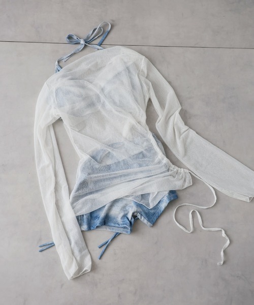 Ulysses（ユリシス）の「ホルターネックタンキニ　シアートップス付き（水着・レディース・ブルー・M/L）」の3枚目の写真