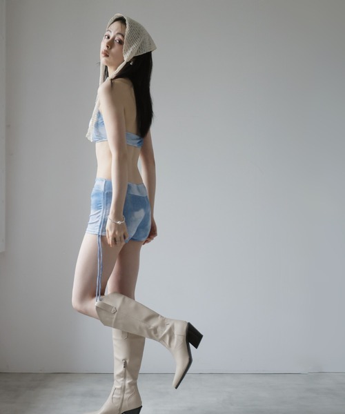 Ulysses（ユリシス）の「ホルターネックタンキニ　シアートップス付き（水着・レディース・ブルー・M/L）」の18枚目の写真