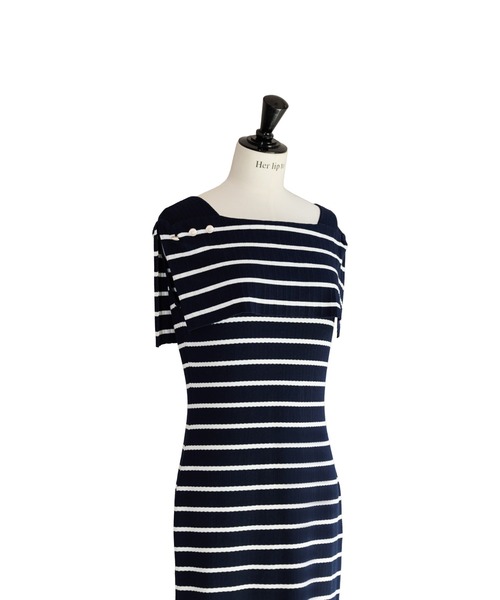 Square Collar Striped Dress（ワンピース）｜Her lip to（ハー