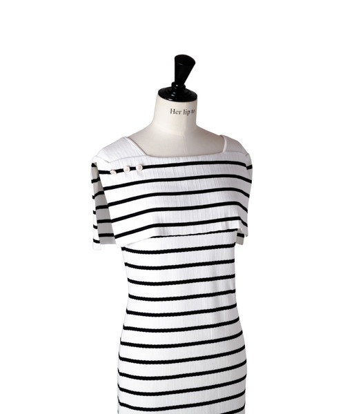 Square Collar Striped Dress（ワンピース）｜Her lip to（ハー