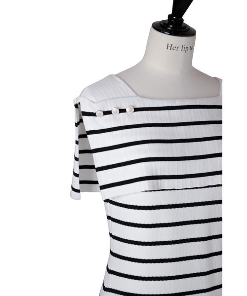 Square Collar Striped Dress（ワンピース）｜Her lip to（ハー