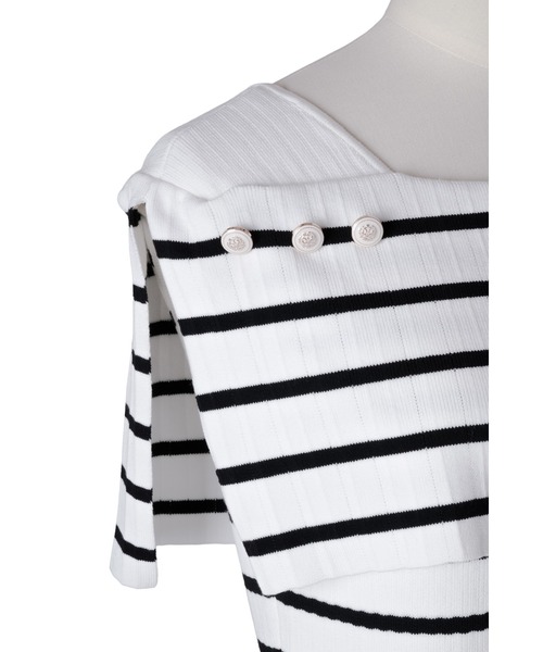 Square Collar Striped Dress（ワンピース）｜Her lip to（ハー