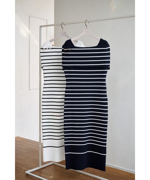 Square Collar Striped Dress（ワンピース）｜Her lip to（ハー