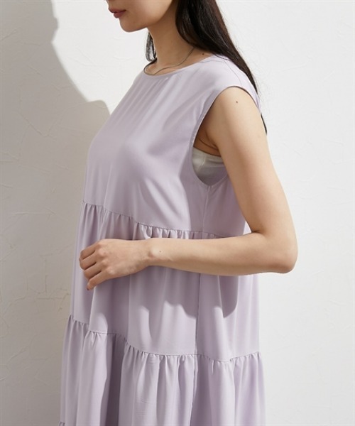 nissen（ニッセン）の「【撥水・UV付】ティアードマキシ丈ワンピース（ワンピース・レディース・ブラック/ラベンダー・M/L/LL）」の19枚目の写真