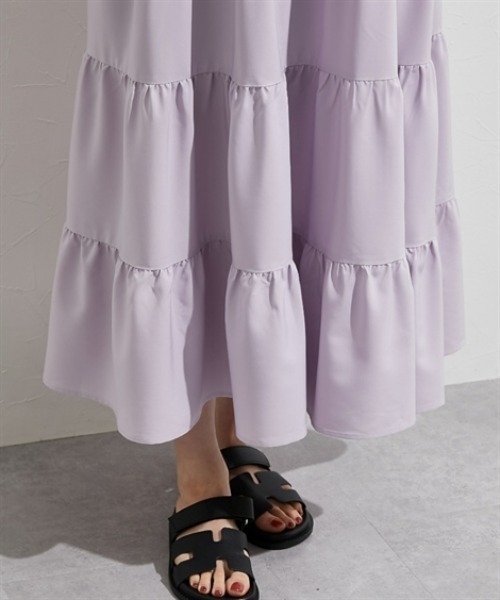 nissen（ニッセン）の「【撥水・UV付】ティアードマキシ丈ワンピース（ワンピース・レディース・ブラック/ラベンダー・M/L/LL）」の20枚目の写真