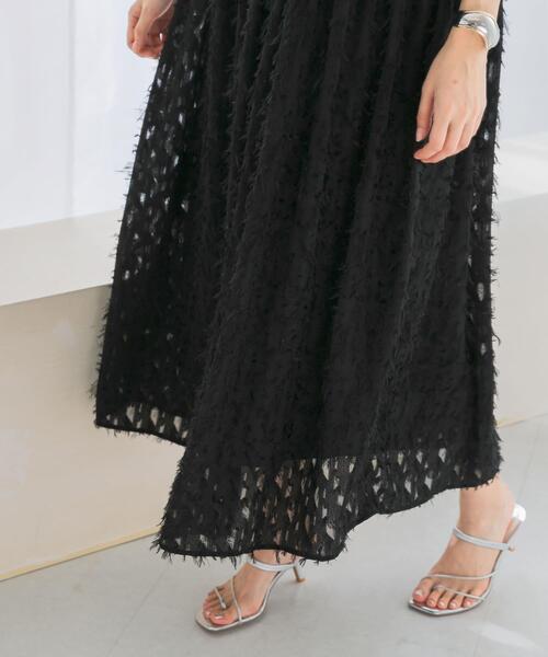 URBAN RESEARCH ROSSO WOMEN（アーバンリサーチ　ロッソ）の「ジャガードVネックワンピース（ワンピース・レディース・アイボリー/ブラック・FREE）」の8枚目の写真