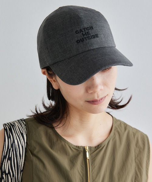 BARNYARDSTORM(バンヤードストーム)の「BARNYARDSTORM / リネンロゴキャップ(キャップ・レディース・チャコールグレー/ベージュ・FREE)」の2枚目の写真