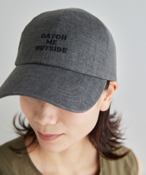 BARNYARDSTORM(バンヤードストーム)の「BARNYARDSTORM / リネンロゴキャップ(キャップ・レディース・チャコールグレー/ベージュ・FREE)」の4枚目の写真