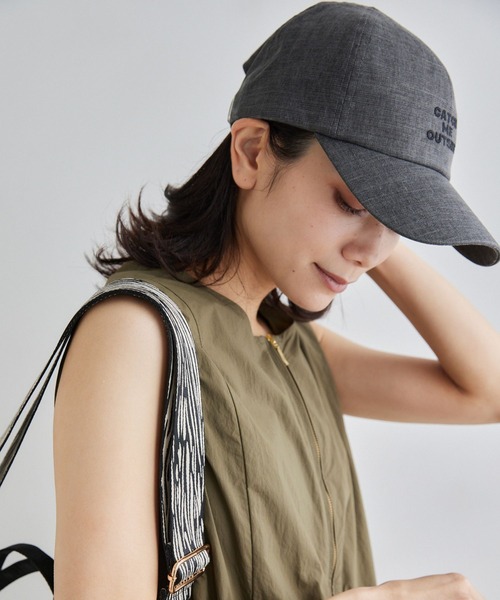 BARNYARDSTORM(バンヤードストーム)の「BARNYARDSTORM / リネンロゴキャップ(キャップ・レディース・チャコールグレー/ベージュ・FREE)」の5枚目の写真