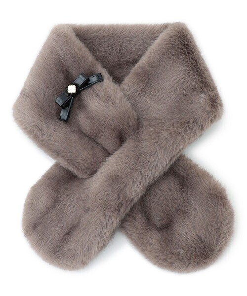 TOCCA(トッカ)の「BOW RIBBON FURTIPPET ティペット(マフラー・レディース・ベージュ系/ライトグレー系・F)」の11枚目の写真
