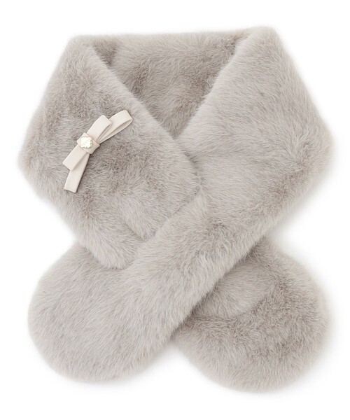 TOCCA(トッカ)の「BOW RIBBON FURTIPPET ティペット(マフラー・レディース・ベージュ系/ライトグレー系・F)」の12枚目の写真
