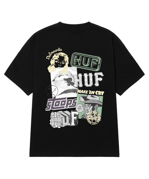 早い者勝ち 大人気 HUF MASH UP TEE グラフィックがカッコイイ MASH UP TEE / HUF Tシャツ 半袖（Tシャツ/カットソー）｜HUF