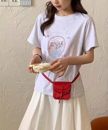 ネコプリント 半袖カットソー