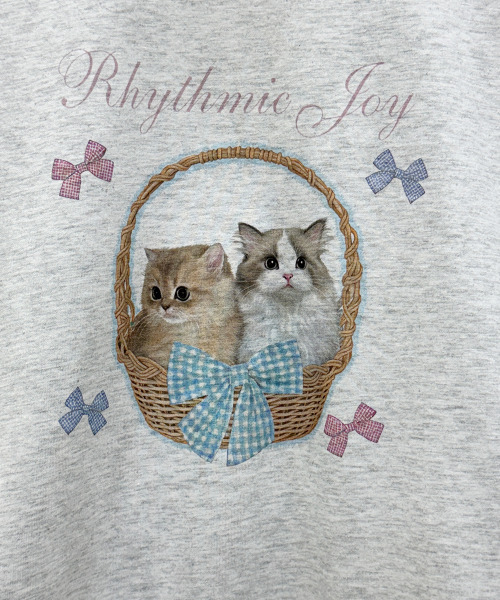 VIVID LADY（ビビッドレディー）の「ネコプリント 半袖カットソー（Tシャツ/カットソー・レディース・ライトグレー/ホワイト/イエロー・FREE）」の19枚目の写真