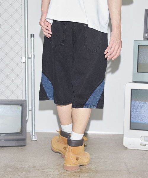 MSG(エムエスジー)の「切替バギーデニムショーツ【UNISEX】(デニムパンツ・メンズ・ブラック/ブルー・M/L/XL)」の11枚目の写真