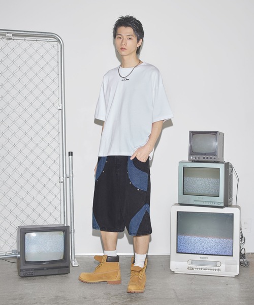 MSG(エムエスジー)の「切替バギーデニムショーツ【UNISEX】(デニムパンツ・メンズ・ブラック/ブルー・M/L/XL)」の12枚目の写真