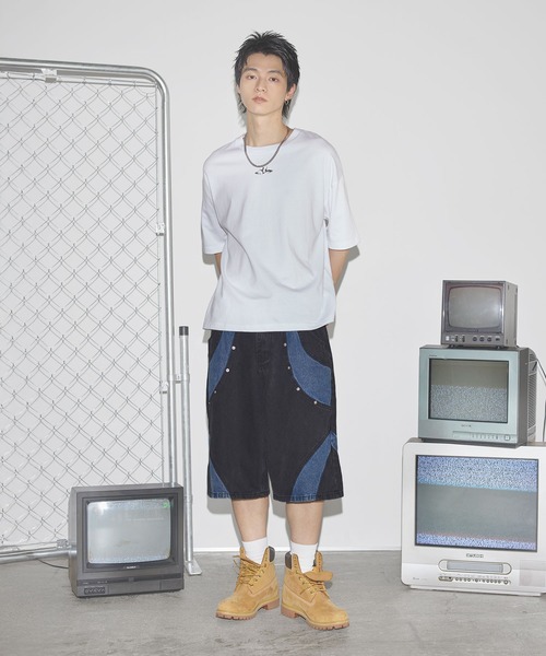 MSG(エムエスジー)の「切替バギーデニムショーツ【UNISEX】(デニムパンツ・メンズ・ブラック/ブルー・M/L/XL)」の13枚目の写真