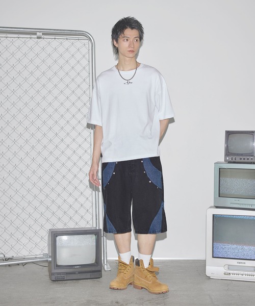 MSG(エムエスジー)の「切替バギーデニムショーツ【UNISEX】(デニムパンツ・メンズ・ブラック/ブルー・M/L/XL)」の14枚目の写真