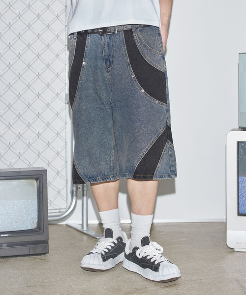 MSG(エムエスジー)の「切替バギーデニムショーツ【UNISEX】(デニムパンツ・メンズ・ブラック/ブルー・M/L/XL)」の18枚目の写真
