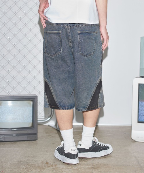 MSG(エムエスジー)の「切替バギーデニムショーツ【UNISEX】(デニムパンツ・メンズ・ブラック/ブルー・M/L/XL)」の21枚目の写真