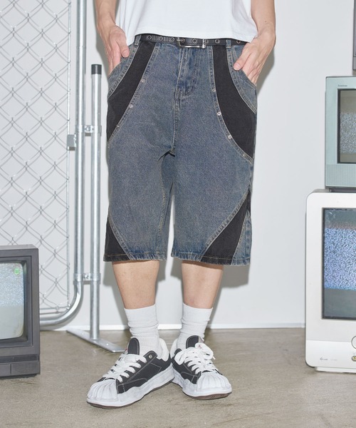 MSG(エムエスジー)の「切替バギーデニムショーツ【UNISEX】(デニムパンツ・メンズ・ブラック/ブルー・M/L/XL)」の17枚目の写真