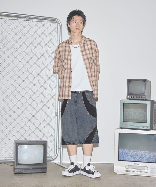 MSG(エムエスジー)の「切替バギーデニムショーツ【UNISEX】(デニムパンツ・メンズ・ブラック/ブルー・M/L/XL)」の22枚目の写真