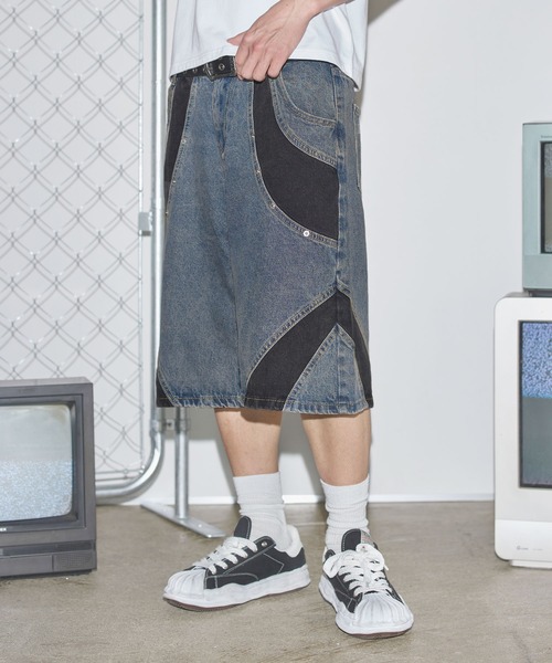 MSG(エムエスジー)の「切替バギーデニムショーツ【UNISEX】(デニムパンツ・メンズ・ブラック/ブルー・M/L/XL)」の19枚目の写真