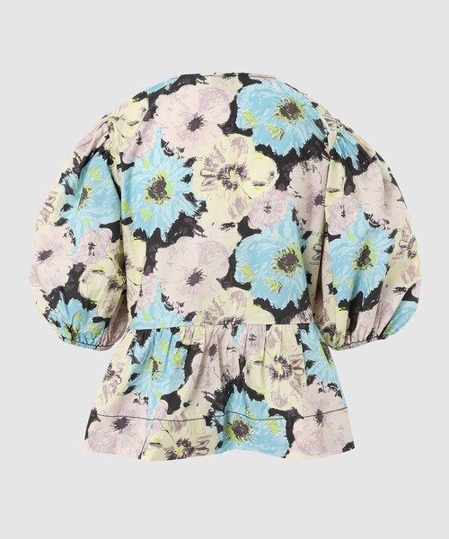 GANNI（ガニー）の「Printed Cotton Peplum Blouse（シャツ/ブラウス・レディース・マルチ・34/36）」の2枚目の写真