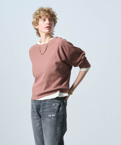 kha:ki（カーキ）の「「KHA:KI / カーキ」HONEYCOMB 8th SLEEVE TOP（Tシャツ/カットソー・レディース・オフホワイト/ブラック/ブラウン・1）」の5枚目の写真