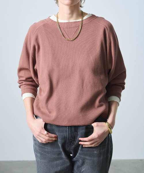 kha:ki（カーキ）の「「KHA:KI / カーキ」HONEYCOMB 8th SLEEVE TOP（Tシャツ/カットソー・レディース・オフホワイト/ブラック/ブラウン・1）」の8枚目の写真