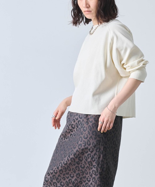 kha:ki（カーキ）の「「KHA:KI / カーキ」HONEYCOMB 8th SLEEVE TOP（Tシャツ/カットソー・レディース・オフホワイト/ブラック/ブラウン・1）」の12枚目の写真