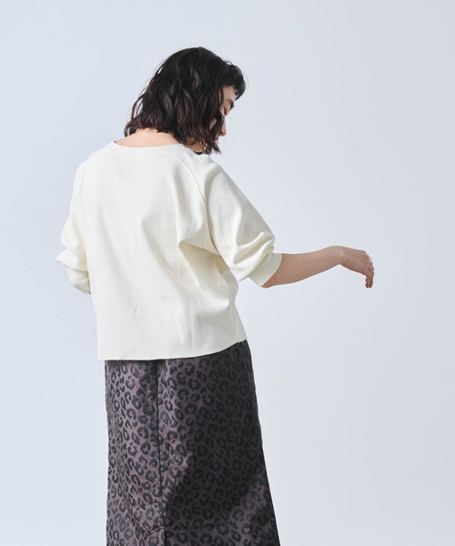 kha:ki（カーキ）の「「KHA:KI / カーキ」HONEYCOMB 8th SLEEVE TOP（Tシャツ/カットソー・レディース・オフホワイト/ブラック/ブラウン・1）」の13枚目の写真