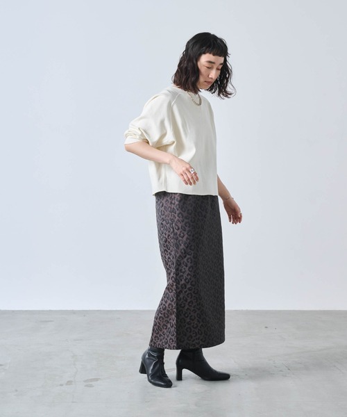 kha:ki（カーキ）の「「KHA:KI / カーキ」HONEYCOMB 8th SLEEVE TOP（Tシャツ/カットソー・レディース・オフホワイト/ブラック/ブラウン・1）」の14枚目の写真