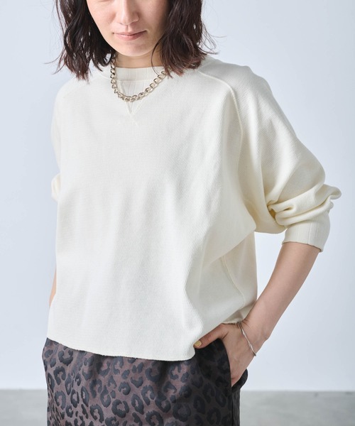 kha:ki（カーキ）の「「KHA:KI / カーキ」HONEYCOMB 8th SLEEVE TOP（Tシャツ/カットソー・レディース・オフホワイト/ブラック/ブラウン・1）」の16枚目の写真