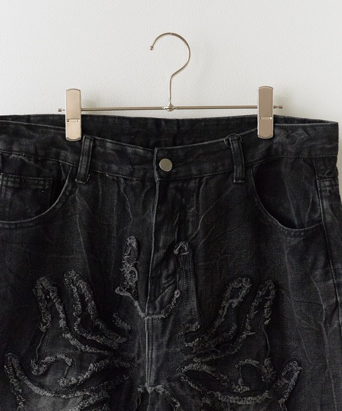 Theater code(シアターコード)の「Washed Crushed Denim Pants/ウォッシュ加工 クラッシュデニムパンツ 秋 秋服メンズ 2026年秋冬(デニムパンツ・メンズ・ブラック・FREE)」の3枚目の写真
