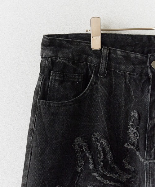 Theater code(シアターコード)の「Washed Crushed Denim Pants/ウォッシュ加工 クラッシュデニムパンツ 秋 秋服メンズ 2026年秋冬(デニムパンツ・メンズ・ブラック・FREE)」の4枚目の写真