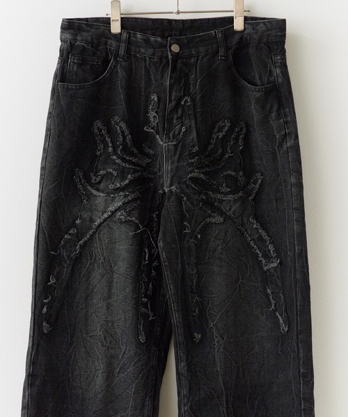 Theater code(シアターコード)の「Washed Crushed Denim Pants/ウォッシュ加工 クラッシュデニムパンツ 秋 秋服メンズ 2026年秋冬(デニムパンツ・メンズ・ブラック・FREE)」の5枚目の写真