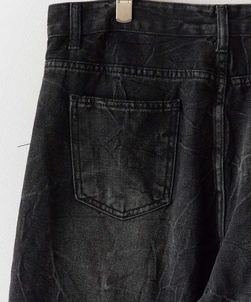 Theater code(シアターコード)の「Washed Crushed Denim Pants/ウォッシュ加工 クラッシュデニムパンツ 秋 秋服メンズ 2026年秋冬(デニムパンツ・メンズ・ブラック・FREE)」の7枚目の写真