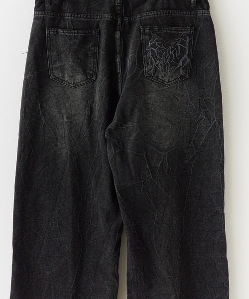Theater code(シアターコード)の「Washed Crushed Denim Pants/ウォッシュ加工 クラッシュデニムパンツ 秋 秋服メンズ 2026年秋冬(デニムパンツ・メンズ・ブラック・FREE)」の9枚目の写真