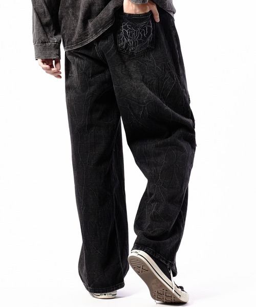 Theater code(シアターコード)の「Washed Crushed Denim Pants/ウォッシュ加工 クラッシュデニムパンツ 秋 秋服メンズ 2026年秋冬(デニムパンツ・メンズ・ブラック・FREE)」の16枚目の写真