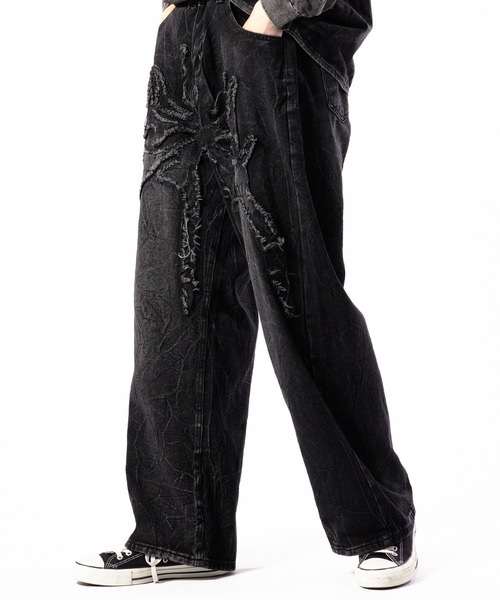 セール】Washed Crushed Denim Pants/ウォッシュ加工 クラッシュ