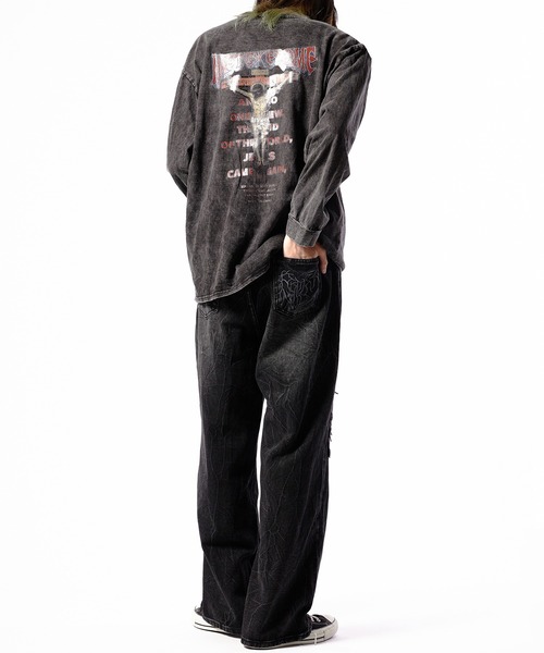 Theater code(シアターコード)の「Washed Crushed Denim Pants/ウォッシュ加工 クラッシュデニムパンツ 秋 秋服メンズ 2026年秋冬(デニムパンツ・メンズ・ブラック・FREE)」の2枚目の写真