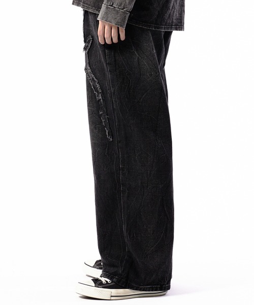 Theater code(シアターコード)の「Washed Crushed Denim Pants/ウォッシュ加工 クラッシュデニムパンツ 秋 秋服メンズ 2026年秋冬(デニムパンツ・メンズ・ブラック・FREE)」の11枚目の写真