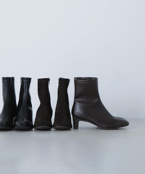 NATURAL BEAUTY BASIC（ナチュラルビューティーベーシック）の「◇【Oggi掲載】ストレッチショートブーツ（ブーツ・レディース・ブラウン/ダークブラウン/ブラック・22.5cm/23.5cm/24.0cm/24.5cm）」の5枚目の写真