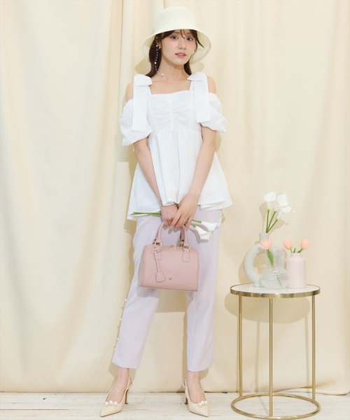 WILLSELECTION（ウィルセレクション）の「2WAYペプラムブラウス（シャツ/ブラウス・レディース・ブラック/オフホワイト/グリーン/ピンク・FREE）」の18枚目の写真