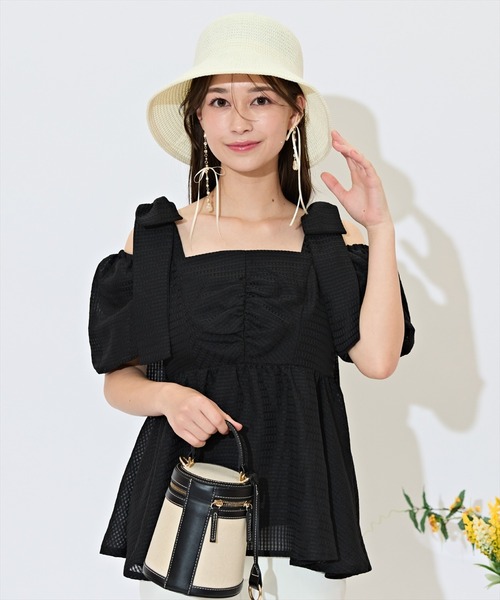 WILLSELECTION（ウィルセレクション）の「2WAYペプラムブラウス（シャツ/ブラウス・レディース・ブラック/オフホワイト/グリーン/ピンク・FREE）」の15枚目の写真