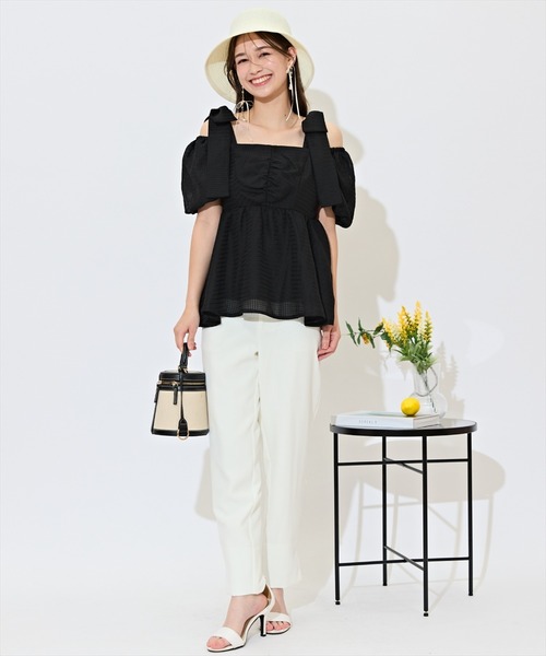 WILLSELECTION（ウィルセレクション）の「2WAYペプラムブラウス（シャツ/ブラウス・レディース・ブラック/オフホワイト/グリーン/ピンク・FREE）」の14枚目の写真