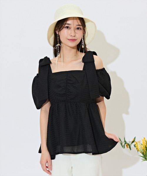 WILLSELECTION（ウィルセレクション）の「2WAYペプラムブラウス（シャツ/ブラウス・レディース・ブラック/オフホワイト/グリーン/ピンク・FREE）」の12枚目の写真