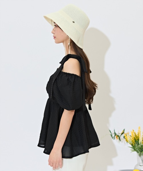 WILLSELECTION（ウィルセレクション）の「2WAYペプラムブラウス（シャツ/ブラウス・レディース・ブラック/オフホワイト/グリーン/ピンク・FREE）」の10枚目の写真