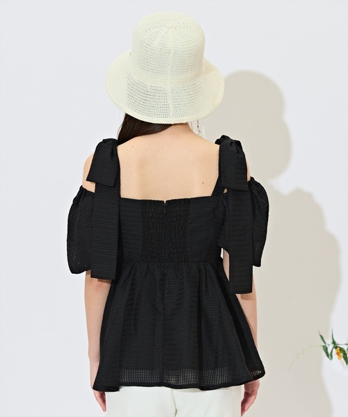 WILLSELECTION（ウィルセレクション）の「2WAYペプラムブラウス（シャツ/ブラウス・レディース・ブラック/オフホワイト/グリーン/ピンク・FREE）」の9枚目の写真